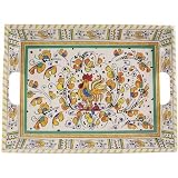 Melamine Le Cadeaux Large 15 by 21 inch tray with handles and raised sides