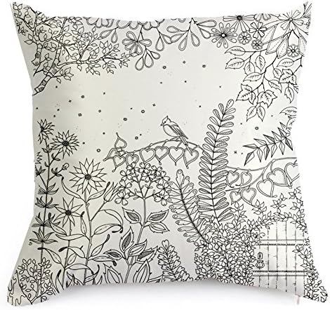 Zanza DIY Graffiti Lovelybirds Partern Pillow Case Coloring Nylon Decorative Cushion Cover Square 18" 45cm*45cm