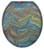 Toilet Tattoos TT-1050-R Victorian Feathers Decorative Applique for Toilet Lid, Round