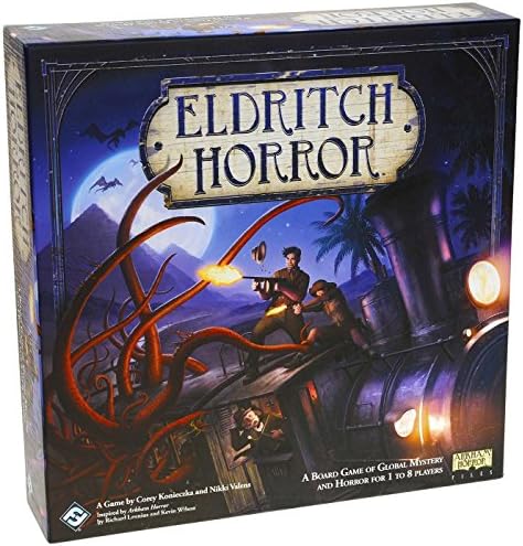 Eldritch Horror Board Game with Free Set of 7 Polyhedral Wiz Dice