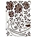 Reusable Decoration Wall Sticker Decal - Mocha Hanging Vineyard Bloom (Velvet with Rhinestones)