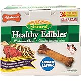 Nylabone Healthy Edibles Roast Beef and Chicken Flavored Variety Pack, 34 Count