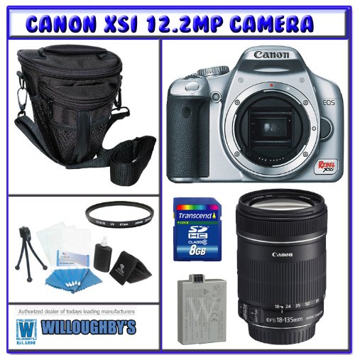 Canon EOS Rebel XSi Digital Camera a.k.a. 450D Camera Body w/ Canon EF-S 18-135mm f/3.5-5.6 IS + 8GB + UV + Advanced Shooter Package K# 1