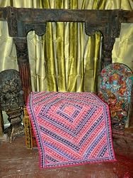 Sari Moti Indian Pink, Blue Tapestry Throw Wall Hanging 60 X 40
