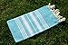 Dandelion - Basic Pattern - 100% Naturally-Dyed Cotton Turkish Towel Peshtemal - 71x39 Inches - Turquoise