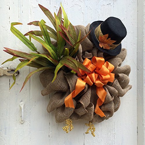 XL Turkey Wreath, Thanksgiving Door Decor, Fall Wreath, Burlap Turkey Wreath With Hat