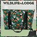 Wolf Bear Deer Tote Bag Deluxe Wolf Lodge with COTTON FABRIC Surface and WATERPROOF LINING