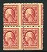 Us Stamps Errors/efo Washington Misperfed Block of 4