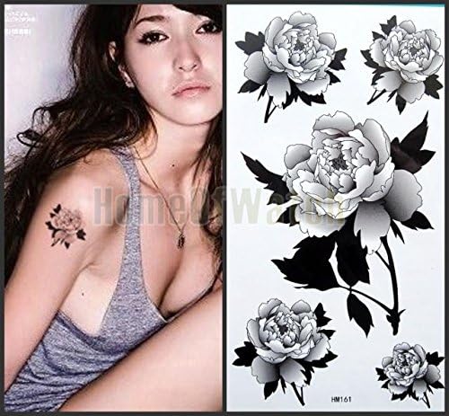 GLucky Tattoo : 10 Sheets Ink Style Peony emporary Body Art Waterproof Tattoo Sticker 10 pcs/lot 10265