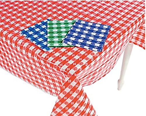 (4) Plastic Checkered Tablecloths - 4 Pc -Gingham Picnic Table Covers