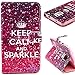 Note 4 Case,Galaxy Note 4 Case, Welity Retro Keep Calm and Sparkle Design Pu Leather with wallet Case for Samsung Galaxy Note 4 and one gift