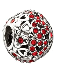 Authentic Chamilia Charm "Captured Hearts" Red Swarovski 2025-0681