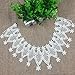 Embroidered Neckline Floral Lace Collar Venise Sewing Applique Trimmings - White, 25cmx10cm