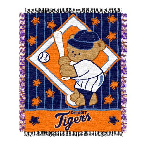 MLB Detroit Tigers 36-Inch-by-46-Inch Woven Jacquard Baby Throw