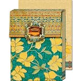 Bejeweled Green Floral Magnetic Closure Mini Notepad