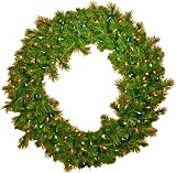 Good Tidings 4779032 Eddington Spruce Artificial Prelit Christmas Wreath 36 Inches in Diameter with 150 Multi Colored Lights