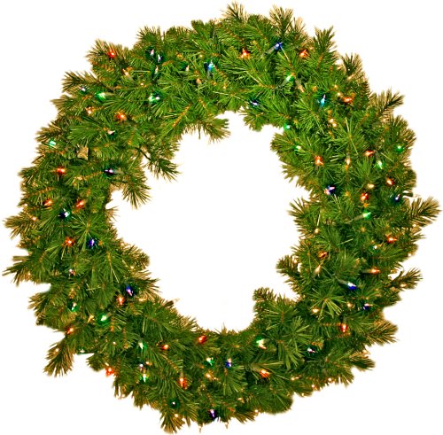 Good Tidings 4779033 Eddington Spruce Artificial Prelit Christmas Wreath 48 Inches in Diameter with 250 Multi Colored Lights