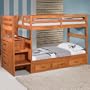 Discovery Twin/Twin Staircase Bunk w/ 3 Drawers: Desk Hutch & Chair, TV Stand