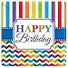 Amscan 591465 Disposable Bright Birthday Square Plates, 10