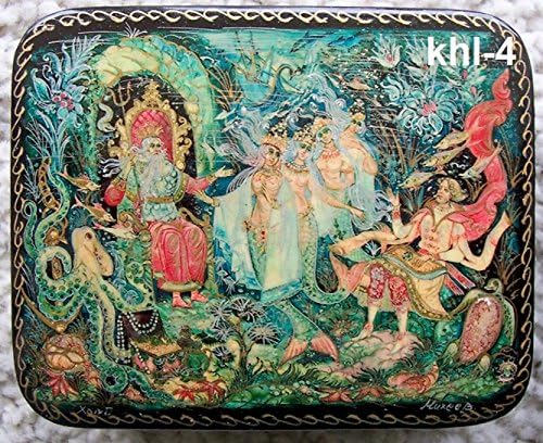 Lacquer box Kholui "Russian Fairy Tale. Mermaid" khl-4