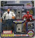 Eigenschaften TOY BIZ MARVEL / Marvel Legends 2006 - 2-Pack - Serie 1 - FACE-OFF - Arch-Enemies - KINGPIN Vs. DAREDEVIL - mit 32 Seiten Comic - Diorama Backdrop - Display Base & EXCLUSIVE TRADING CARD - Marvel Vs. System OVP