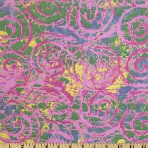 44-Wide-Flannel-Abstract-Web-Green-Pink-Fabric-By-The-Yard