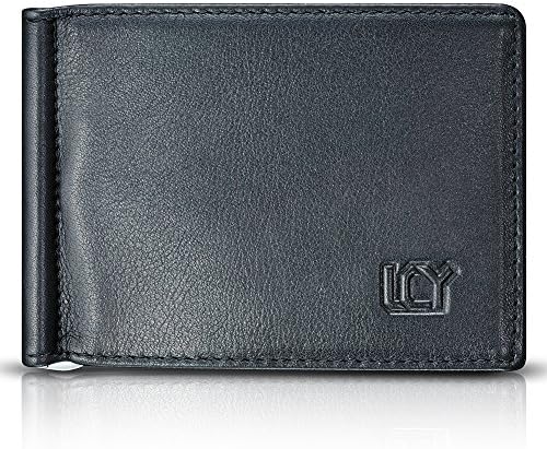 Buyreal Mens Top Grain Leather Bifold Bill Folder