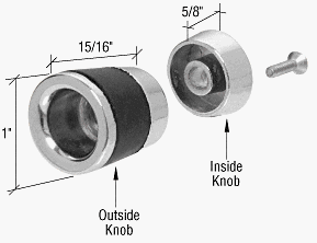 CRL Chrome Plated Shower Door Knob