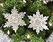 Acrylic Silver Glitter Snowflake Christmas Ornaments - Set of 12 Assorted Styles of Snowflakes - Holiday Snowflake Decorations