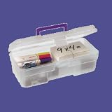 AKM09912CLPUR - Supply Box, 6x12x4, Plastic, Clear/Purple