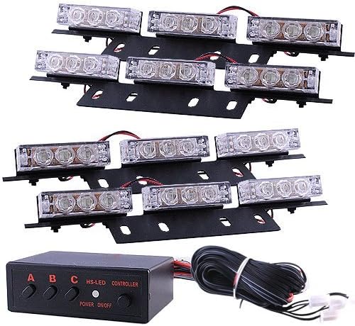 36LED 30W 12V Emergency Strobe flashing Light car tow truck (Blue)