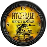 Fitzgerald 's Garage Black Cascading Wall Clock