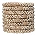 L. Erickson Pony Hair Ties - Camel Beige - 8 Pack Ponytail Holders - No Damage Tan White Color Hair Bands, Accessories and Hair Ties for Women