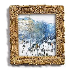 Boulevard des Capucines - Gold Frame Magnet with pop-out easel (2-3/4" x 2-1/2")