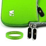 HTC Evo View 4G Lime Green Neoprene Carrying Case + Vangoddy Live*Laugh*Lov ....