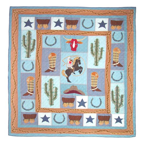 Patch Magic King Cowboy Quilt, 105-Inch by 95-Inch