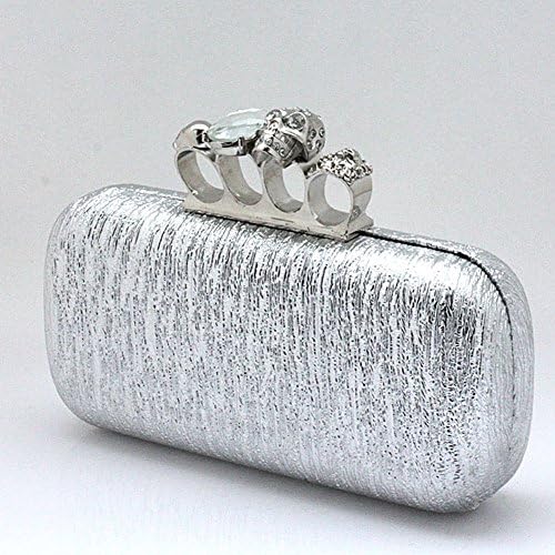 Only You Ring Evening Bag / Fashion Handbag / Skull Shape Handbag / Boutique Ms. Clutch / Advanced Cosmetic / Party Bag / Dress Bag Must-03918-11-65 (silver)