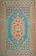 Outdoor Area Rug or Kitchen Mat 4 x 6 Turkish Aqua Patio Indoor Outdoor Rugs Reversible & Waterproof