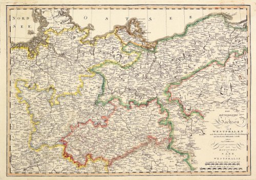 Verlag Rockstuhl Historische Karte - Napoleon: Die K&ouml;nigreiche Sachsen und Westphalen 1808, Plano