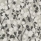 Brewster 347-20126 Lawson Botanical Silhouette Wallpaper, Black by Brewster