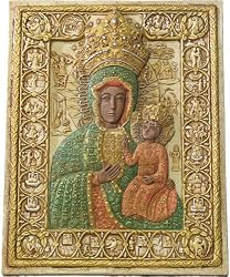 Black Madonna of Czestochowa Wall Relief, Color Details