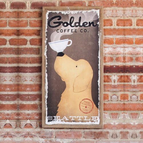 Golden Coffee Co Seattle Yellow Lab Burlap Canvas