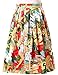 GRACE KARIN Women Pleated Vintage Skirts Floral Print CL6294 (Multi-Colored)