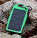 COTTEE 5000mAh Dual USB Port Portable Solar Battery Panel - Green