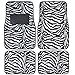 A Set of 4 Universal Fit Animal Print Carpet Floor Mats for Cars / Truck - Zebra White Tiger