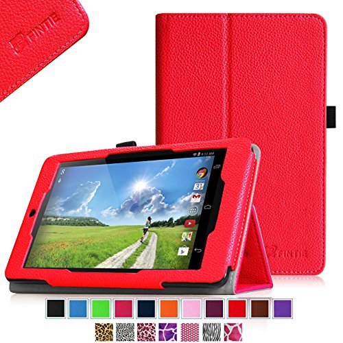 Fintie Folio Case for Acer Iconia One 7 B1-730HD Tablet Premium Vegan Leather Slim Fit Stand Cover With Stylus Holder - Red