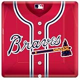 Lets Party By Amscan Atlanta Braves Baseball Square Banquet Dinner Plates