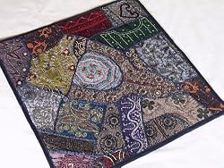 Multicolor Large Lounge Floor Handmade Sari Pillow Case
