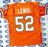 Ray Lewis Autographed/Hand Signed Football Jersey (University of Miami) JSA