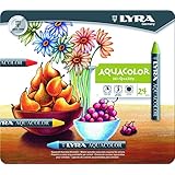 LYRA Aqua Color Water-Soluble Wax Crayons, Set of 24, Assorted Colors (5611240)